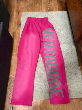Kids Hot Pink Joggers with Gray Side Graphic
